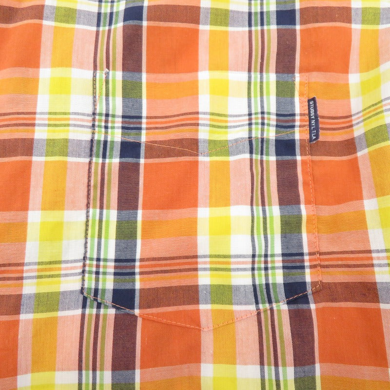 STUSSY | ステューシー OLD STUSSY/半袖チェックシャツ 半袖シャツ オレンジ サイズ：XL【瀬戸大橋店】