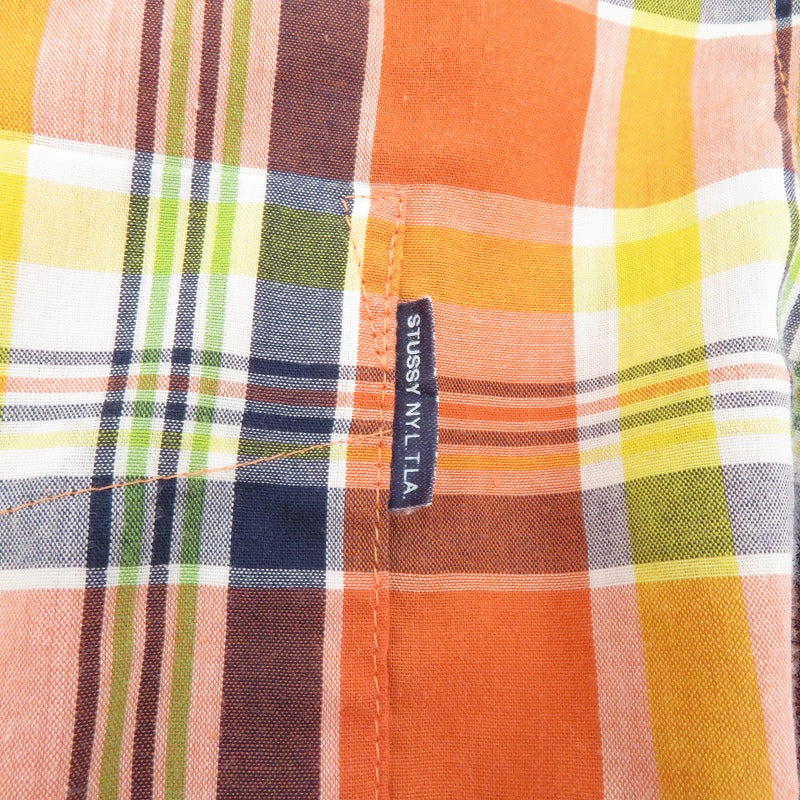 STUSSY | ステューシー OLD STUSSY/半袖チェックシャツ 半袖シャツ オレンジ サイズ：XL【瀬戸大橋店】