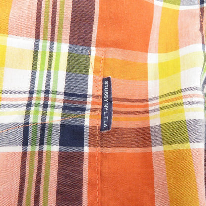 STUSSY | ステューシー OLD STUSSY/半袖チェックシャツ 半袖シャツ オレンジ サイズ：XL【瀬戸大橋店】