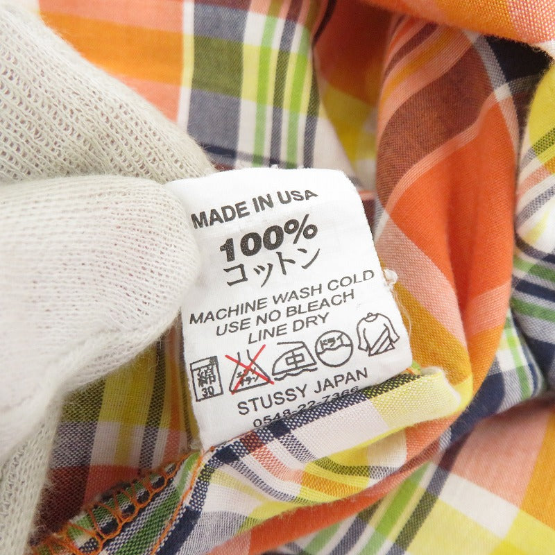STUSSY | ステューシー OLD STUSSY/半袖チェックシャツ 半袖シャツ オレンジ サイズ：XL【瀬戸大橋店】