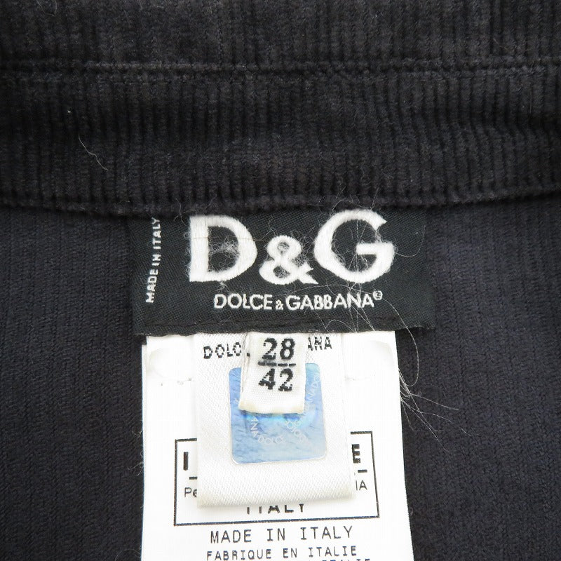 DOLCE & GABBANA | ドルチェアンドガッバーナ コーデュロイ テーラードジャケット ブラック サイズ：42【瀬戸大橋店】
