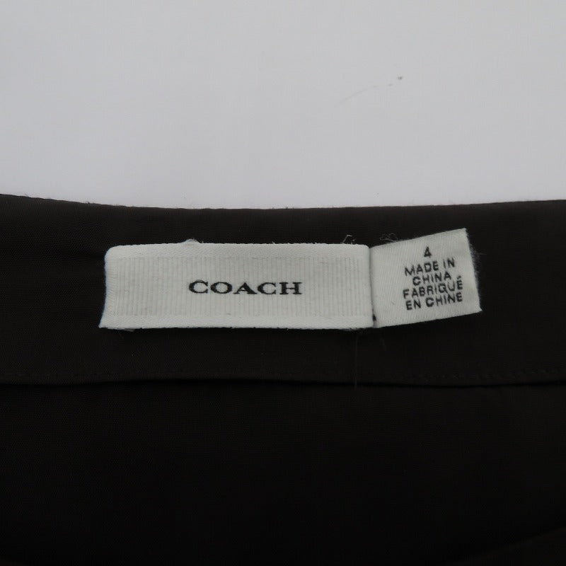 COACH | コーチ ベビードール ドレス・ベルベット ボウ ワンピース ck806 ブラック サイズ：4【瀬戸大橋店】
