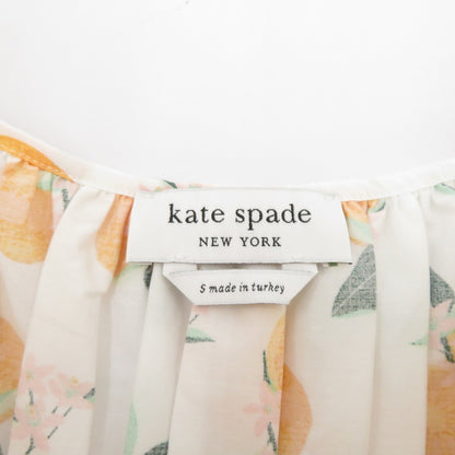 kate spade NEW YORK | ケイトスペードニューヨーク オレンジ トス スクエア ネック ミディ ドレス ワンピース ホワイト サイズ：S【瀬戸大橋店】