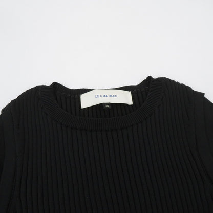 LE CIEL BLEU | ルシェルブルー コクーンニットドレス ワンピース 24S65415 ブラック サイズ：36【瀬戸大橋店】