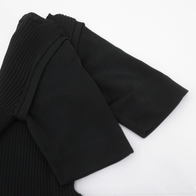 LE CIEL BLEU | ルシェルブルー コクーンニットドレス ワンピース 24S65415 ブラック サイズ：36【瀬戸大橋店】