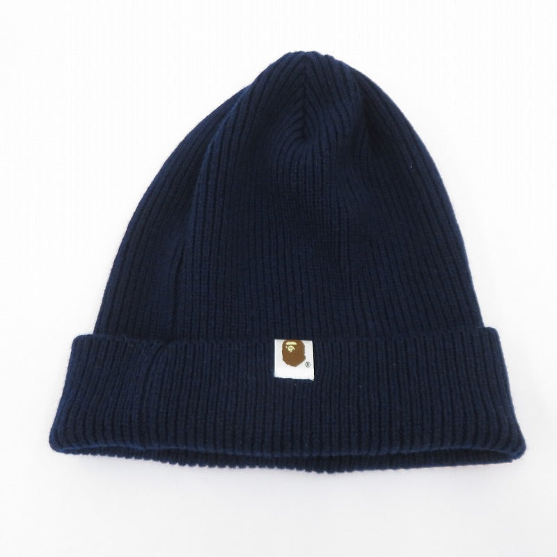 A BATHING APE | アベイシングエイプ BAPE PAGANI LOGO BEANIE ニットキャップ ネイビー サイズ：FreeSize【瀬戸大橋店】