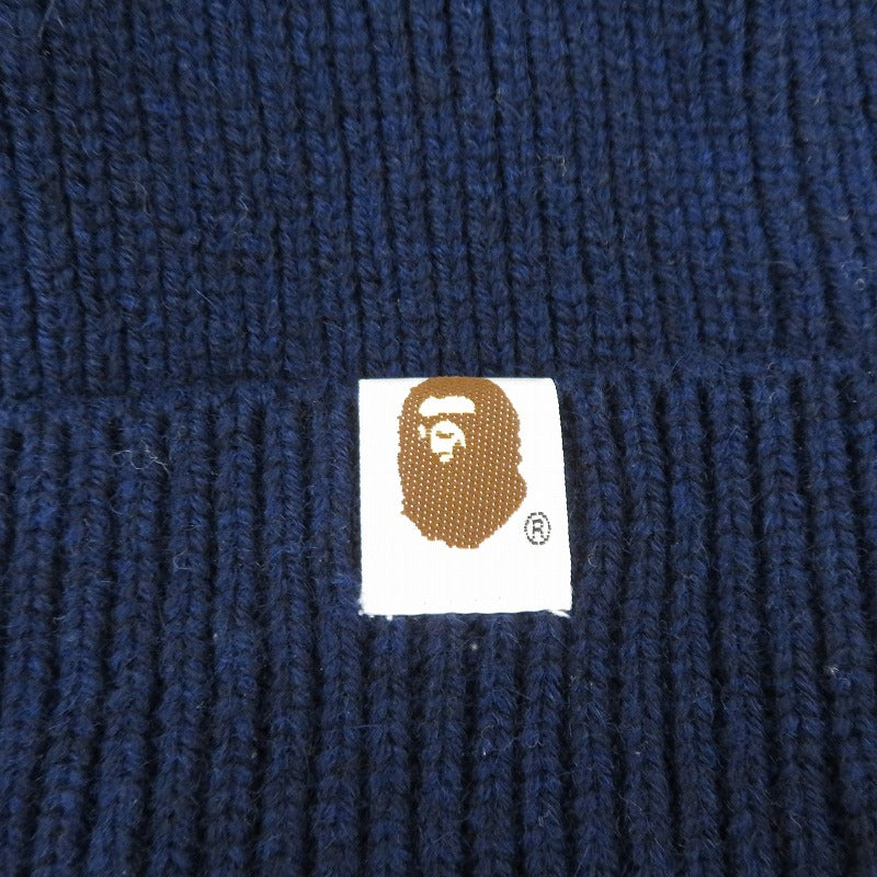 A BATHING APE | アベイシングエイプ BAPE PAGANI LOGO BEANIE ニットキャップ ネイビー サイズ：FreeSize【瀬戸大橋店】
