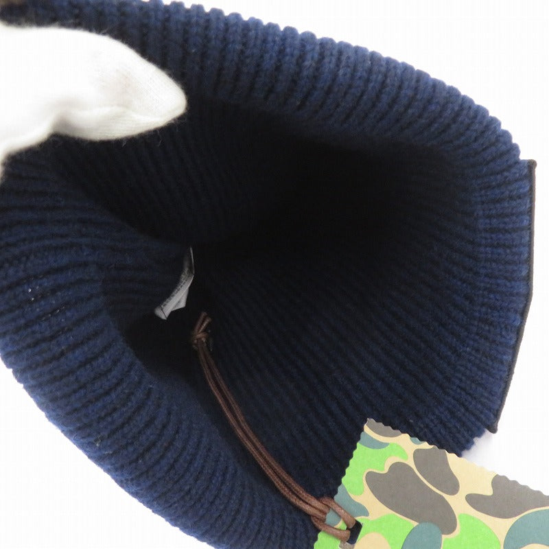 A BATHING APE | アベイシングエイプ BAPE PAGANI LOGO BEANIE ニットキャップ ネイビー サイズ：FreeSize【瀬戸大橋店】