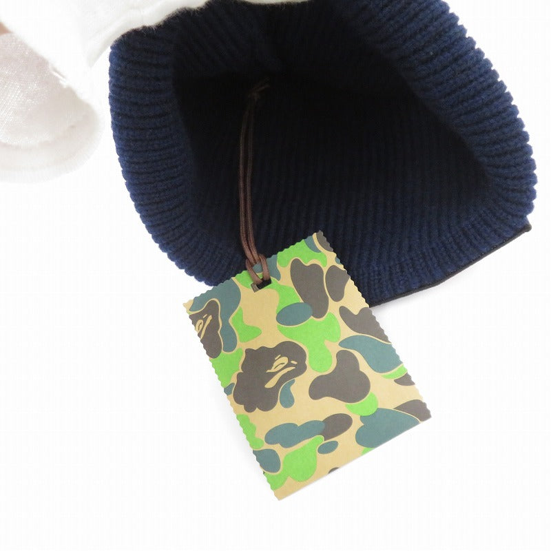 A BATHING APE | アベイシングエイプ BAPE PAGANI LOGO BEANIE ニットキャップ ネイビー サイズ：FreeSize【瀬戸大橋店】