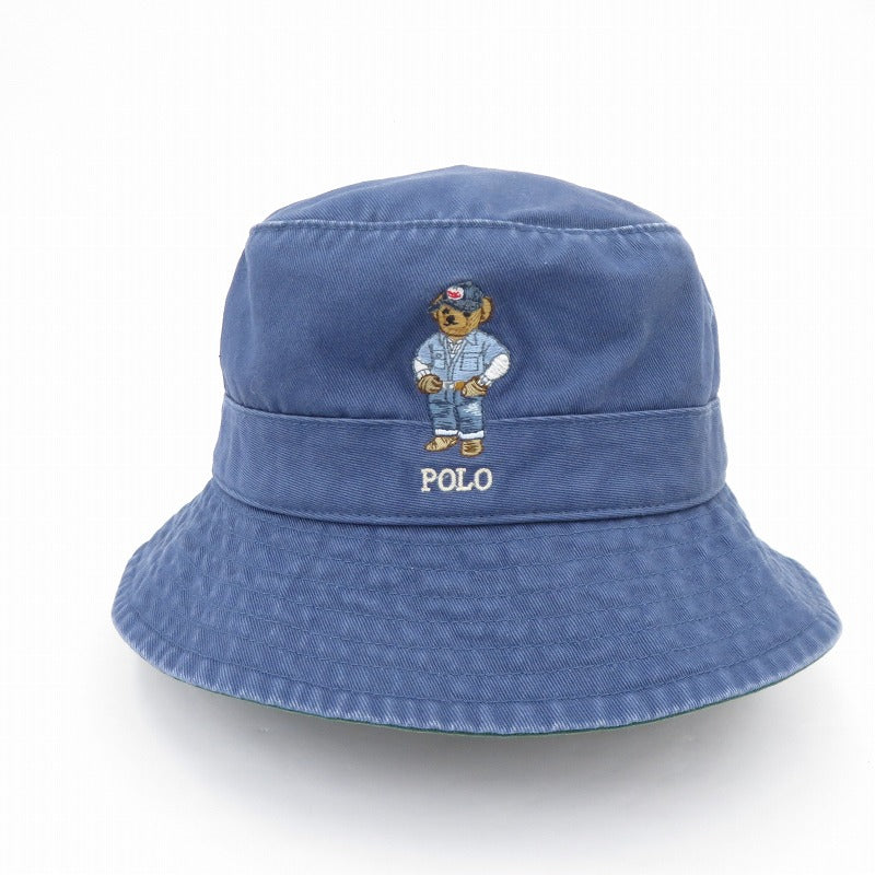 POLO RALPH LAUREN | ポロ・ラルフローレン ベアツイルバケットハット ポロベア ハット サイズ:58CM ブルー【瀬戸大橋店】