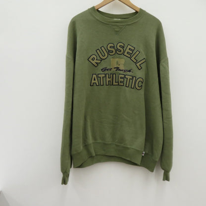 Russell Athletic | ラッセルアスレチック 刺繍 made in USA スウェット カーキ サイズ：XL【瀬戸大橋店】