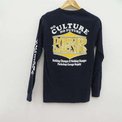 PORK CHOP | ポークチョップ WAVE LOGO L/S TEE 長袖Ｔシャツ ネイビー サイズ：S【瀬戸大橋店】