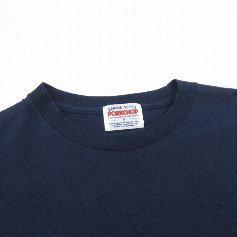 PORK CHOP | ポークチョップ WAVE LOGO L/S TEE 長袖Ｔシャツ ネイビー サイズ：S【瀬戸大橋店】