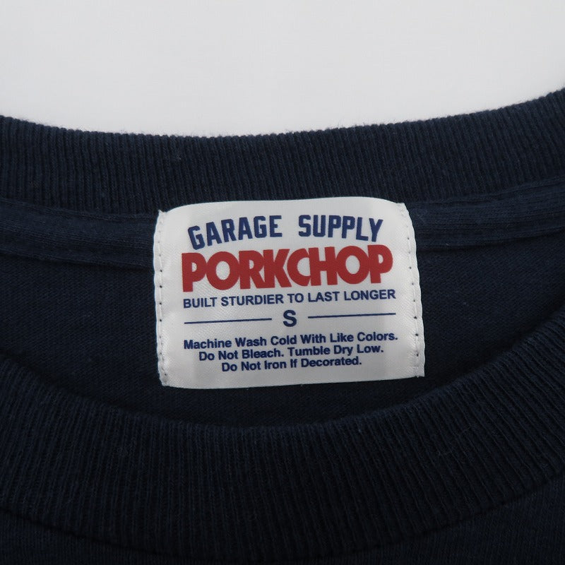 PORK CHOP | ポークチョップ WAVE LOGO L/S TEE 長袖Ｔシャツ ネイビー サイズ：S【瀬戸大橋店】