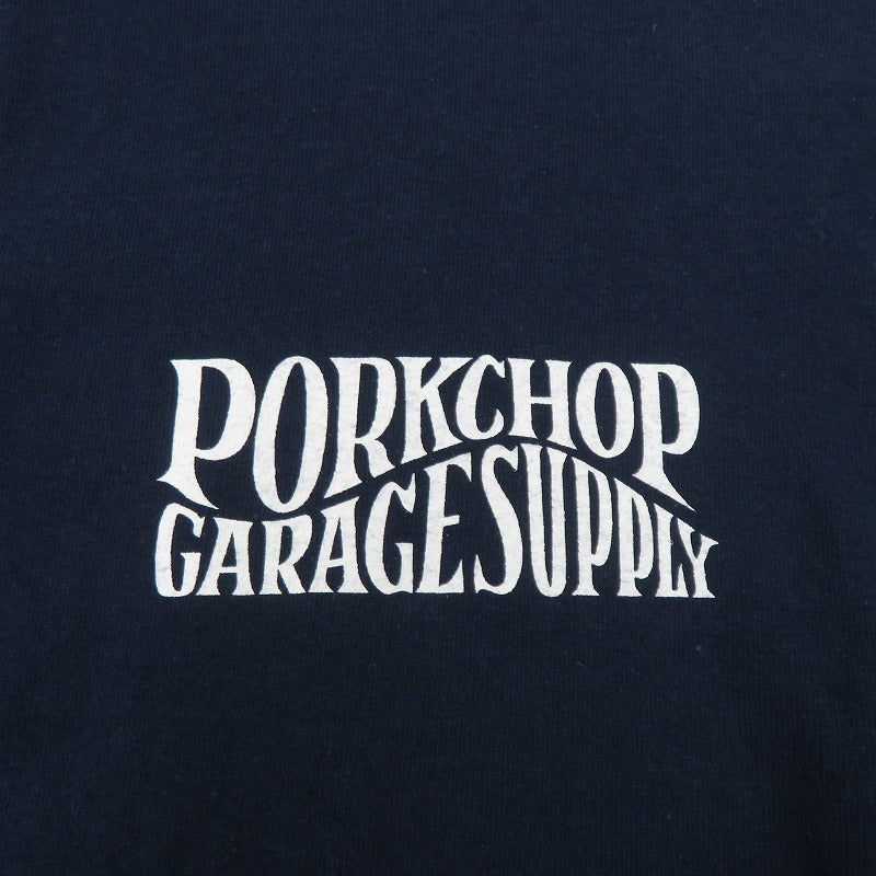 PORK CHOP | ポークチョップ WAVE LOGO L/S TEE 長袖Ｔシャツ ネイビー サイズ：S【瀬戸大橋店】