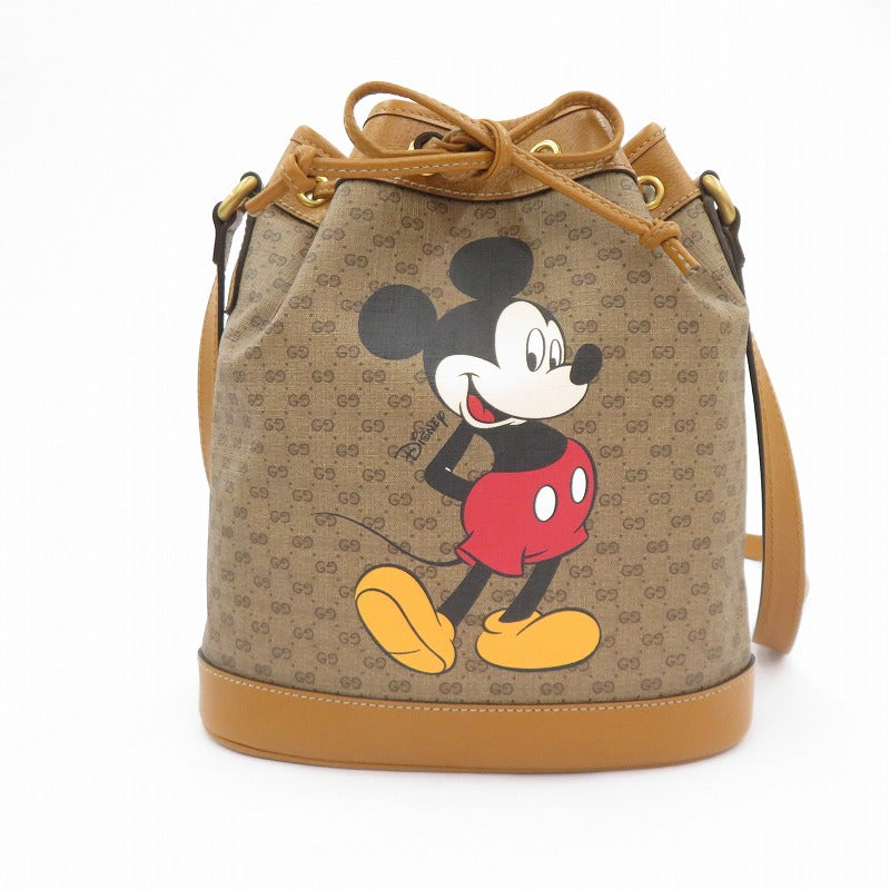 GUCCI | グッチ ×Disney ミッキーマウス スモール バケットバッグ GGスプリーム その他バッグ 602691 498879 ブラウン【瀬戸大橋店】