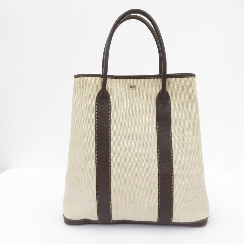 HERMES | エルメス ガーデンファイル MM トワルアッシュ トートバッグ ベージュ【瀬戸大橋店】