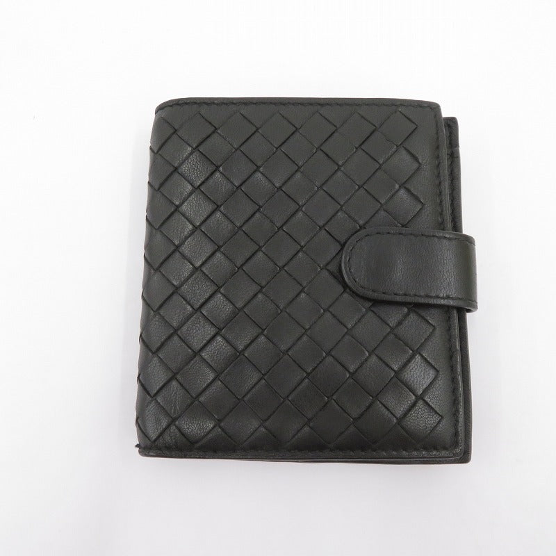 BOTTEGA VENETA | ボッテガヴェネタ イントレチャート 二つ折り財布 121059 ブラック【瀬戸大橋店】