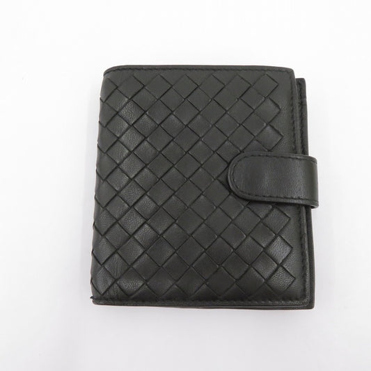 BOTTEGA VENETA | ボッテガヴェネタ イントレチャート 二つ折り財布 121059 ブラック【瀬戸大橋店】