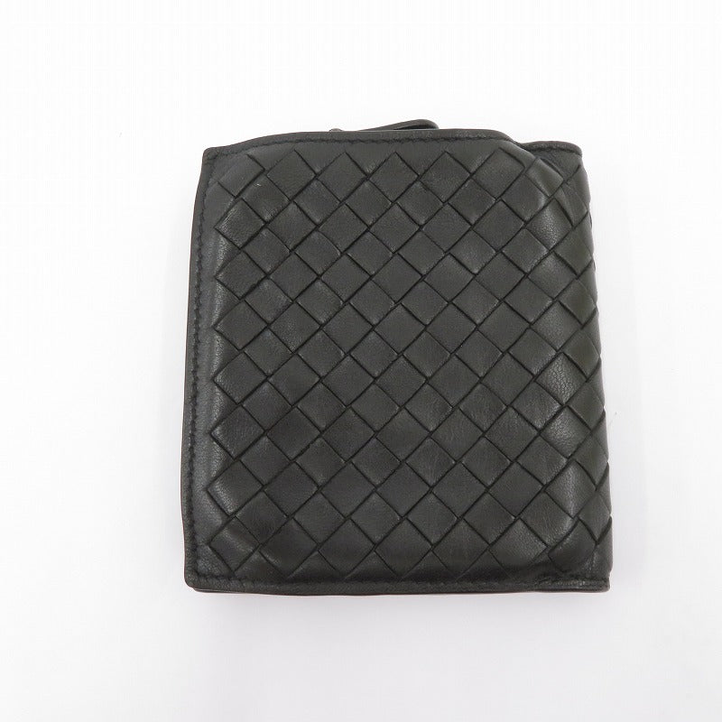 BOTTEGA VENETA | ボッテガヴェネタ イントレチャート 二つ折り財布 121059 ブラック【瀬戸大橋店】