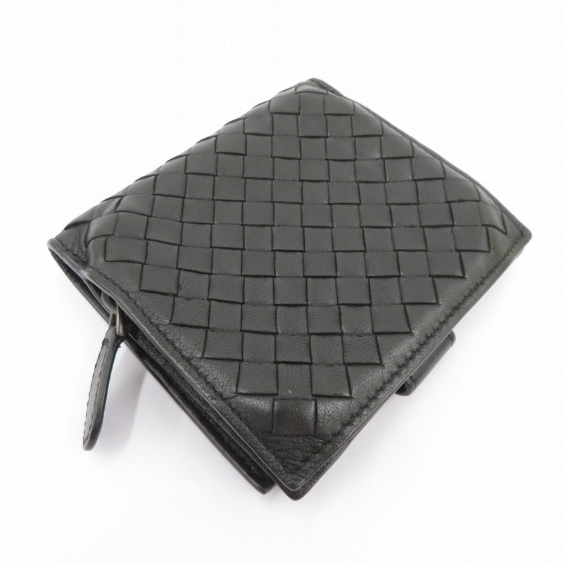 BOTTEGA VENETA | ボッテガヴェネタ イントレチャート 二つ折り財布 121059 ブラック【瀬戸大橋店】