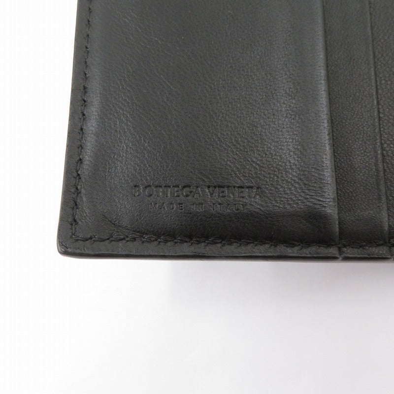 BOTTEGA VENETA | ボッテガヴェネタ イントレチャート 二つ折り財布 121059 ブラック【瀬戸大橋店】