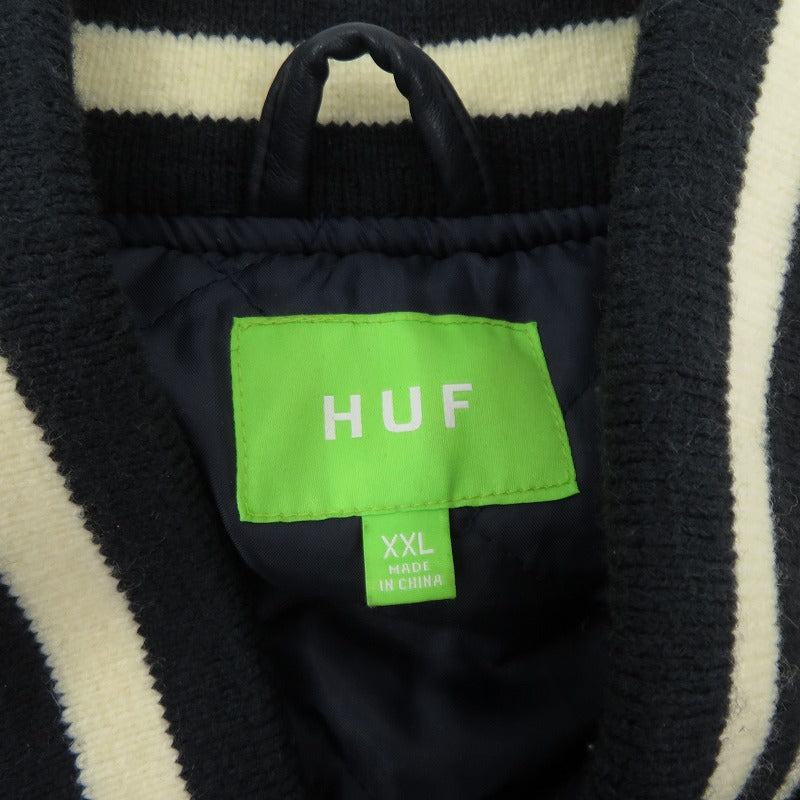 HUF | ハフ 20 YEAR CLASSIC H VARSITY JACKET スタジャン JK00368 ネイビー サイズ：XXL【瀬戸大橋店】