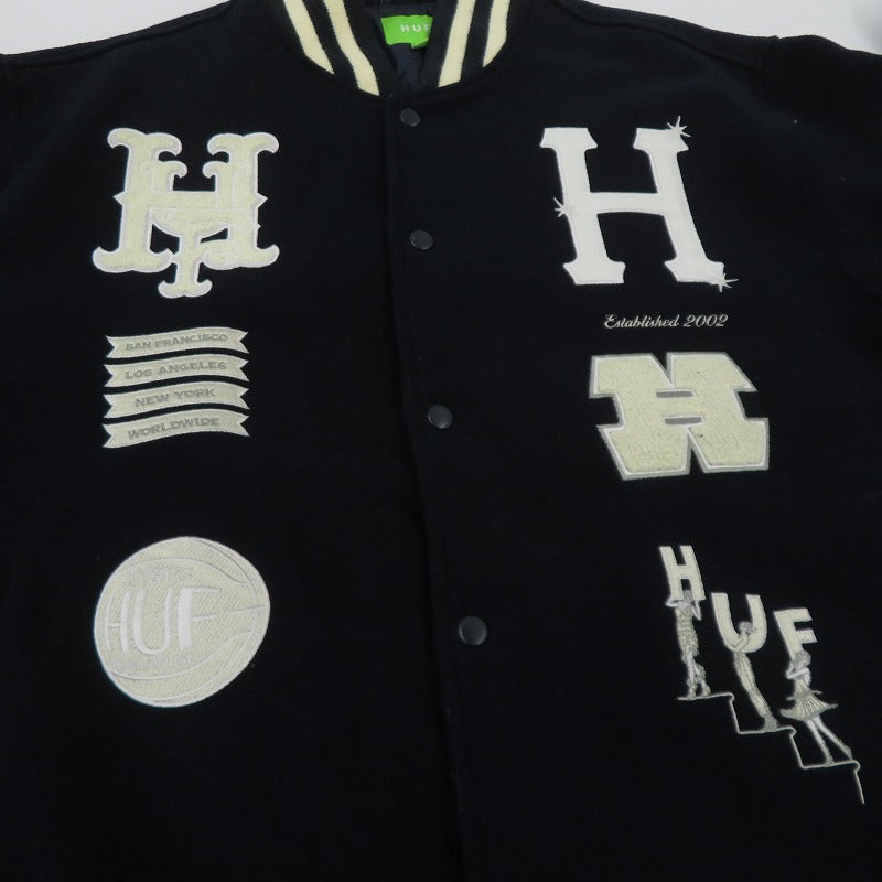 HUF | ハフ 20 YEAR CLASSIC H VARSITY JACKET スタジャン JK00368 ネイビー サイズ：XXL【瀬戸大橋店】