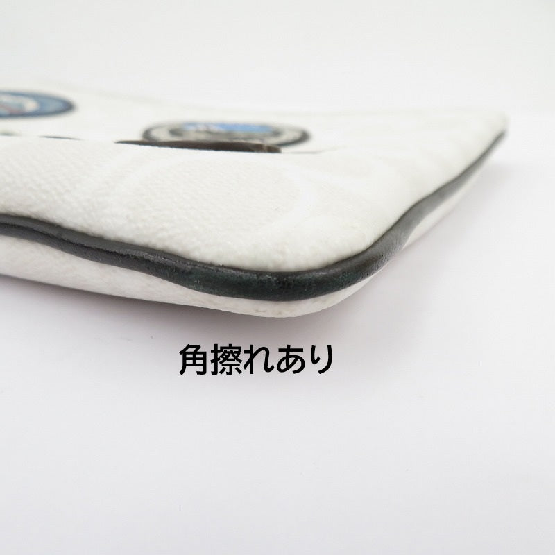 COACH | コーチ ×DISNEY シグネチャー クラッチバッグ C2080-3205 ホワイト【瀬戸大橋店】