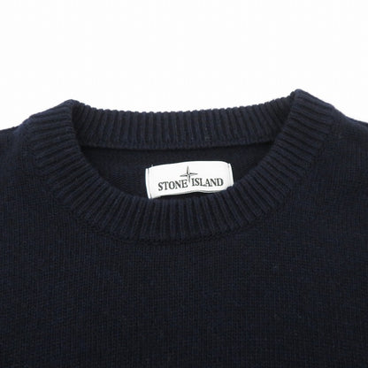 STONE ISLAND | ストーンアイランド ミドルゲージウールナイロンクルーネックニット セーター 7715508A3 ネイビー サイズ：L【瀬戸大橋店】
