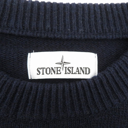 STONE ISLAND | ストーンアイランド ミドルゲージウールナイロンクルーネックニット セーター 7715508A3 ネイビー サイズ：L【瀬戸大橋店】