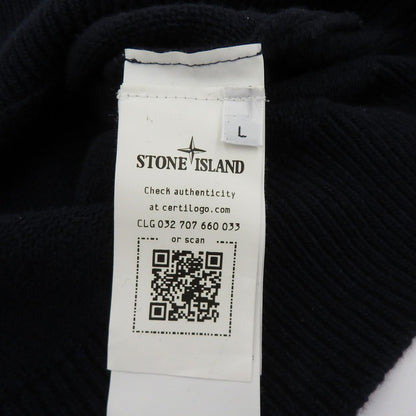 STONE ISLAND | ストーンアイランド ミドルゲージウールナイロンクルーネックニット セーター 7715508A3 ネイビー サイズ：L【瀬戸大橋店】