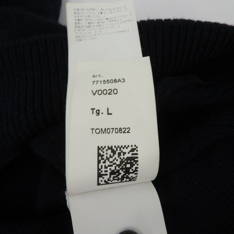 STONE ISLAND | ストーンアイランド ミドルゲージウールナイロンクルーネックニット セーター 7715508A3 ネイビー サイズ：L【瀬戸大橋店】