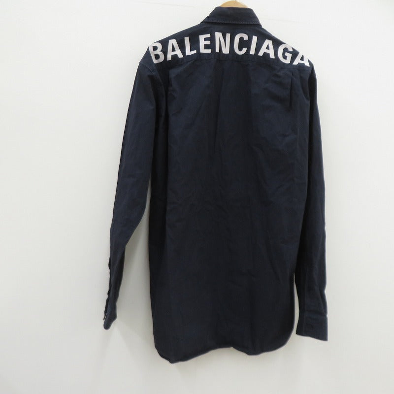 BALENCIAGA | バレンシアガ 長袖シャツ ネイビー サイズ：37【瀬戸大橋店】