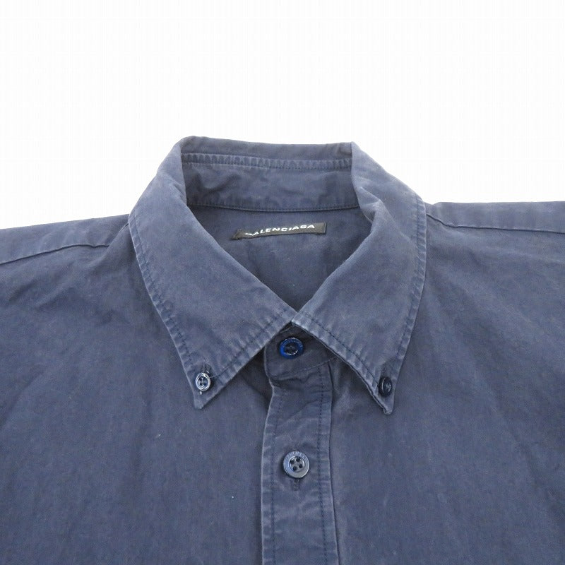 BALENCIAGA | バレンシアガ 長袖シャツ ネイビー サイズ：37【瀬戸大橋店】