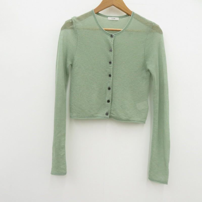 CLANE | クラネ SHEER ROLLED EDGE KNIT CARDIGAN カーディガン 19106-2042 グリーン サイズ：2【瀬戸大橋店】