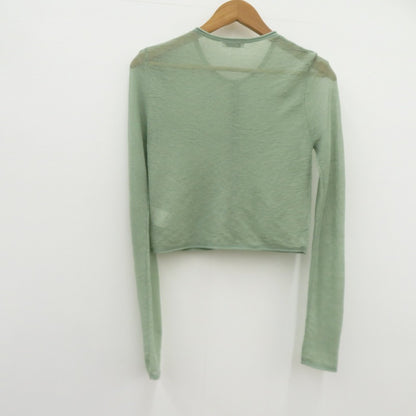 CLANE | クラネ SHEER ROLLED EDGE KNIT CARDIGAN カーディガン 19106-2042 グリーン サイズ：2【瀬戸大橋店】