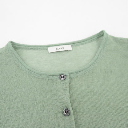 CLANE | クラネ SHEER ROLLED EDGE KNIT CARDIGAN カーディガン 19106-2042 グリーン サイズ：2【瀬戸大橋店】