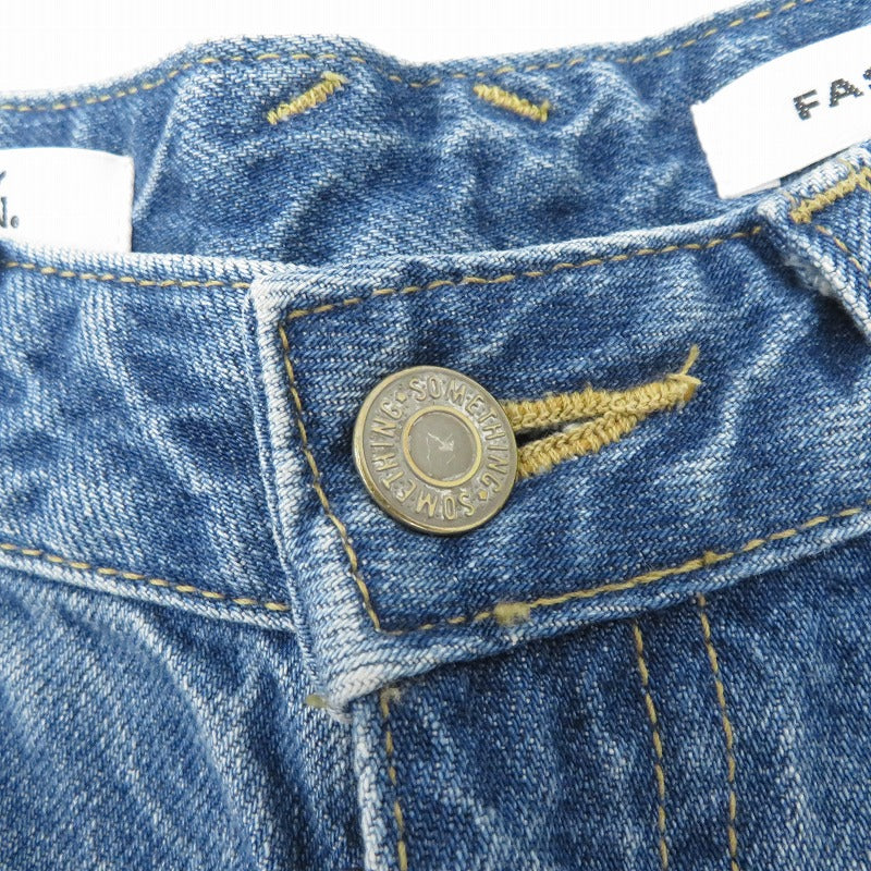 FASHIRU ×SOMETHING baggy fit Jeans デニムパンツ SFA13 サイズ:0 ブルー【瀬戸大橋店】