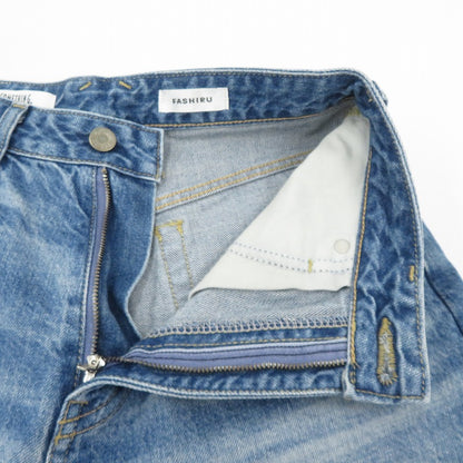 FASHIRU ×SOMETHING baggy fit Jeans デニムパンツ SFA13 サイズ:0 ブルー【瀬戸大橋店】