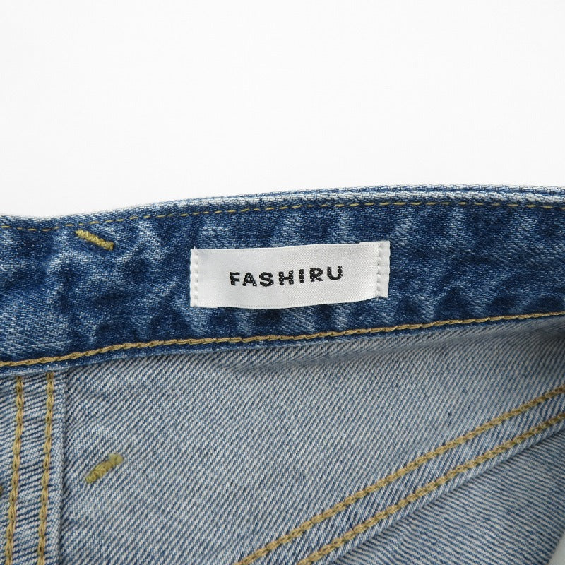 FASHIRU ×SOMETHING baggy fit Jeans デニムパンツ SFA13 サイズ:0 ブルー【瀬戸大橋店】