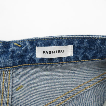 FASHIRU ×SOMETHING baggy fit Jeans デニムパンツ SFA13 サイズ:0 ブルー【瀬戸大橋店】