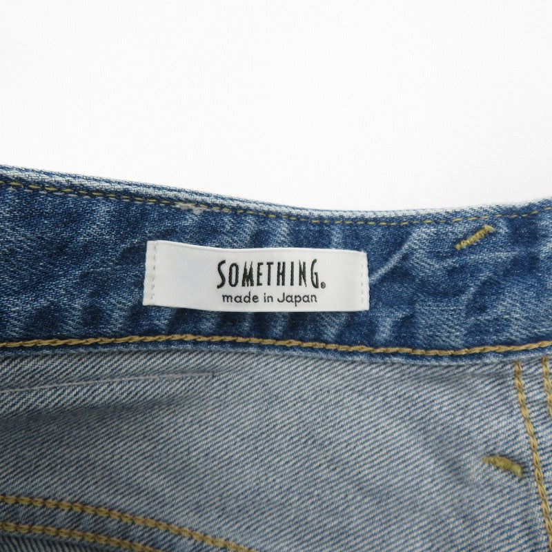 FASHIRU ×SOMETHING baggy fit Jeans デニムパンツ SFA13 サイズ:0 ブルー【瀬戸大橋店】