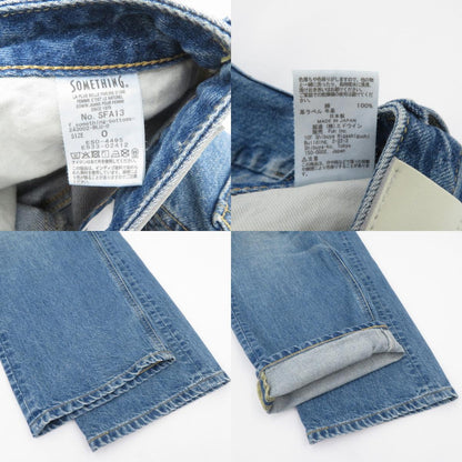 FASHIRU ×SOMETHING baggy fit Jeans デニムパンツ SFA13 サイズ:0 ブルー【瀬戸大橋店】