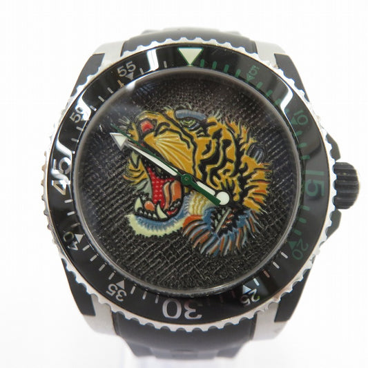 GUCCI | グッチ DIVE Tiger アナログクォーツ 腕時計 YA136318 ブラック【瀬戸大橋店】