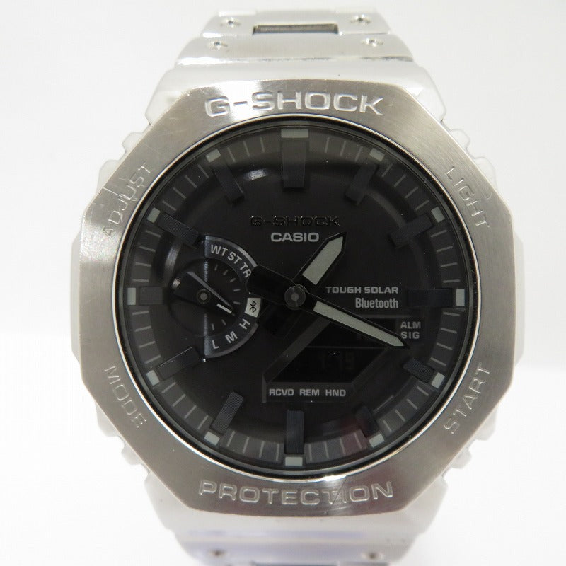 G-SHOCK | ジーショック FULL METAL/2100 Series アナデジソーラー 腕時計 GM-B2100SD-1AJF シルバー 文字盤ブラック【瀬戸大橋店】