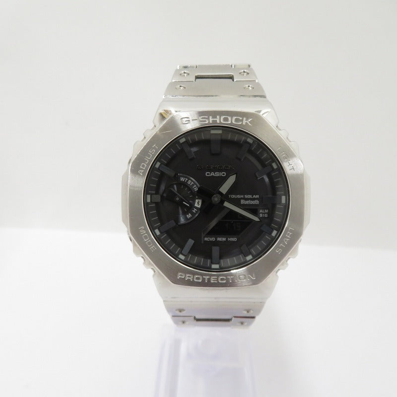 G-SHOCK | ジーショック FULL METAL/2100 Series アナデジソーラー 腕時計 GM-B2100SD-1AJF シルバー 文字盤ブラック【瀬戸大橋店】