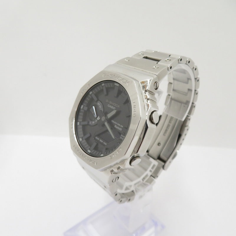 G-SHOCK | ジーショック FULL METAL/2100 Series アナデジソーラー 腕時計 GM-B2100SD-1AJF シルバー 文字盤ブラック【瀬戸大橋店】