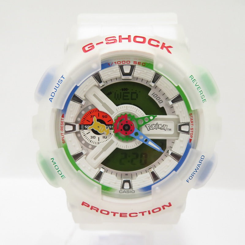 G-SHOCK | ジーショック ×Pokemon 30周年 アナデジクォーツ 腕時計 GA-110PKM-7AJR ホワイト【瀬戸大橋店】