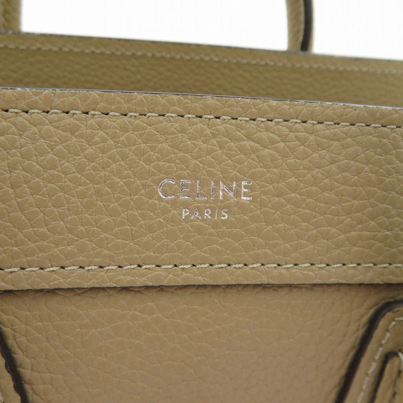 CELINE | セリーヌ ラゲージ ナノ ショッパー ハンドバッグ 189243DRU ベージュ【瀬戸大橋店】